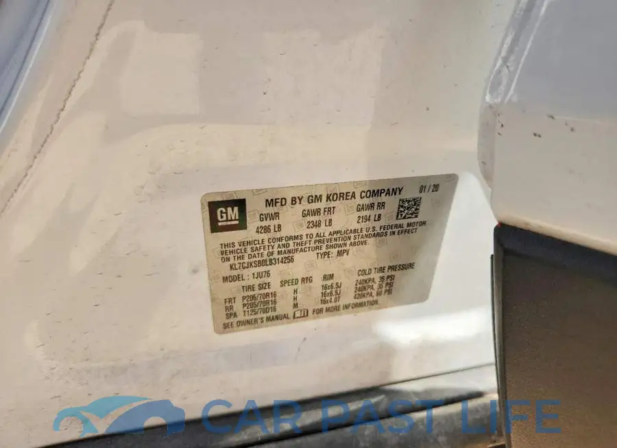 KL7CJKSB0LB314256# 13