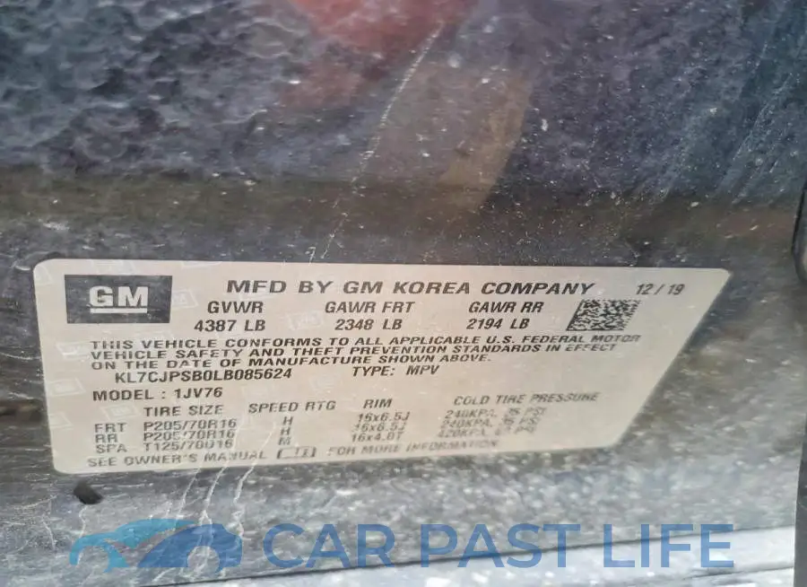 KL7CJPSB0LB085624# 12