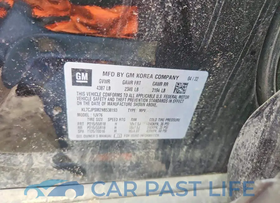 KL7CJPSM2NB538193# 12
