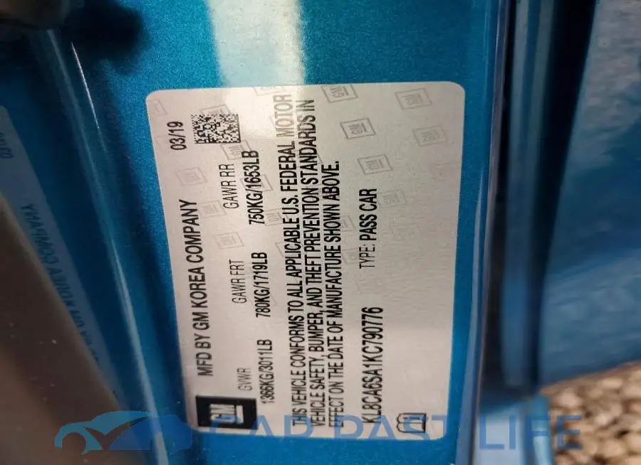 KL8CA6SA1KC790776# 12