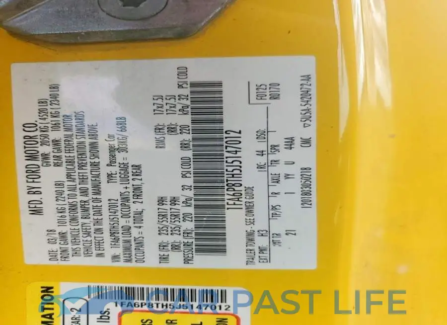 1FA6P8TH5J5147012# 12