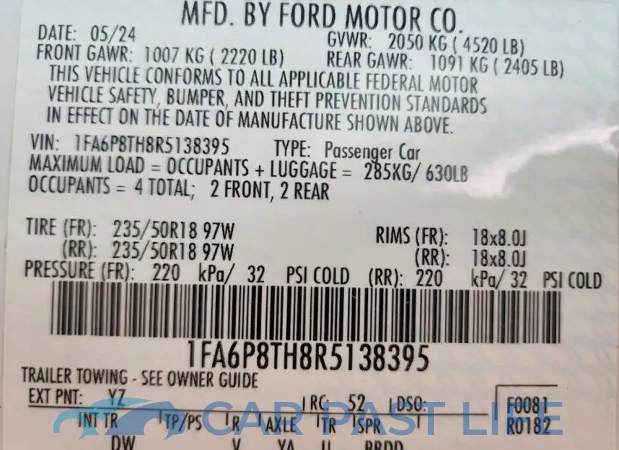 1FA6P8TH8R5138395# 12