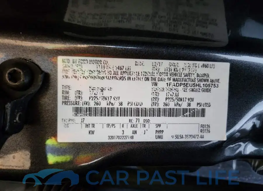 1FADP5EU5HL105753# 12