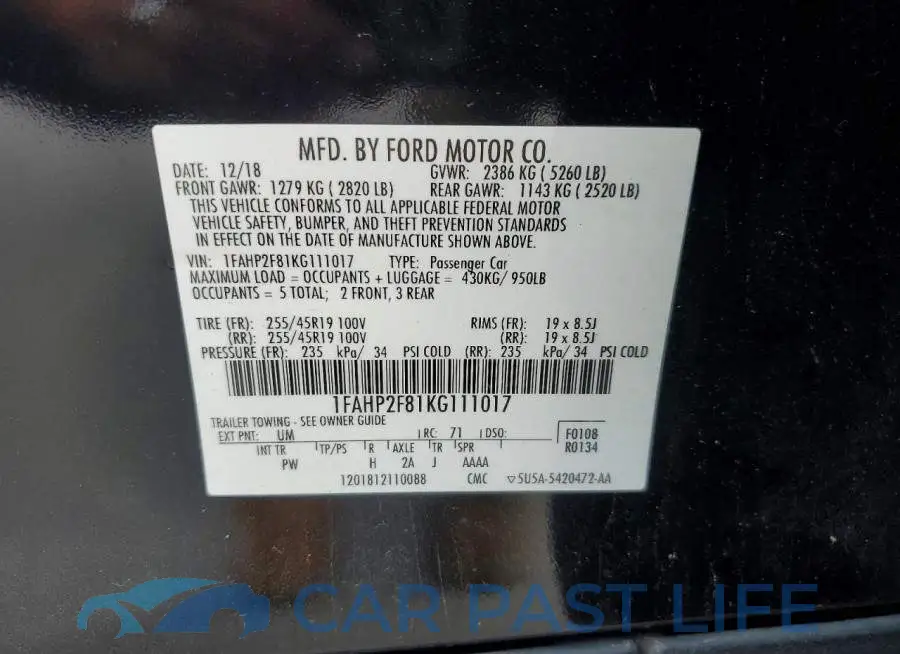 1FAHP2F81KG111017# 12