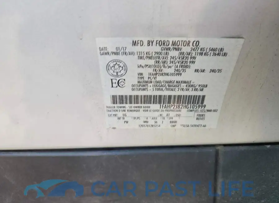 1FAHP2J82HG105999# 12
