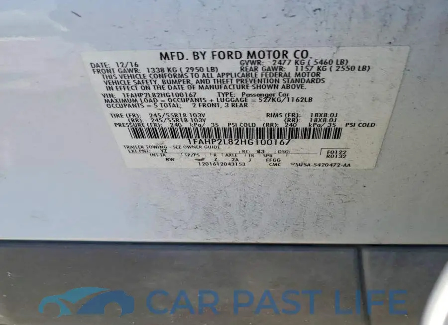1FAHP2L82HG100167# 12