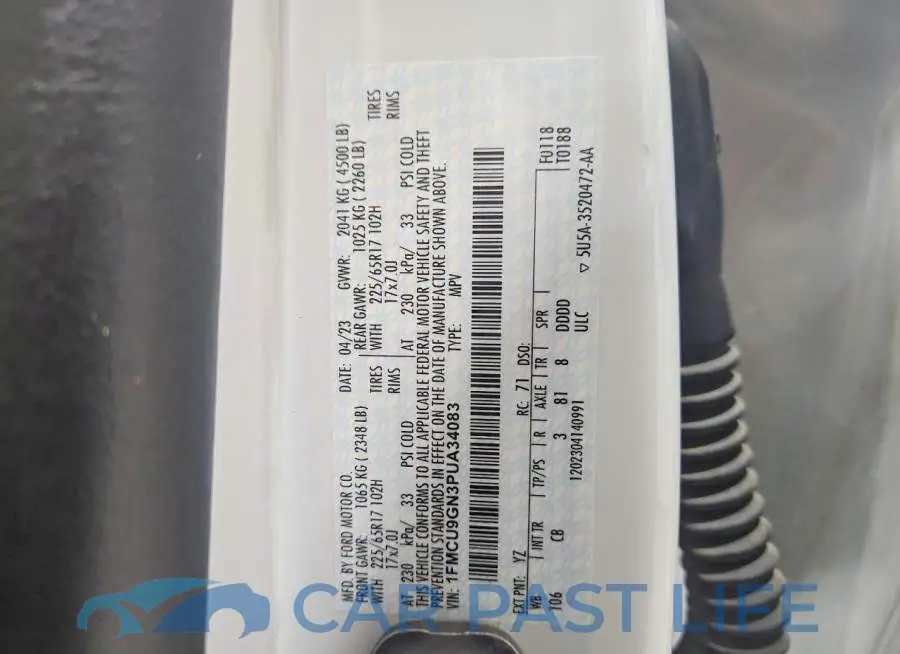 1FMCU9GN3PUA34083# 13