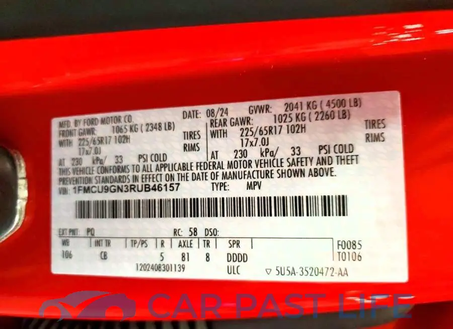 1FMCU9GN3RUB46157# 13