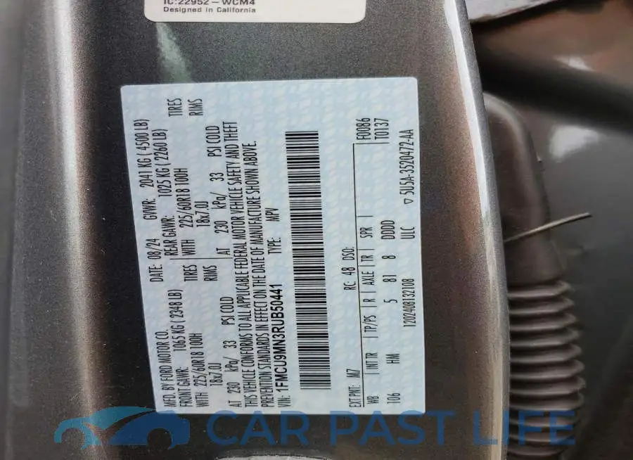 1FMCU9MN3RUB50441# 12
