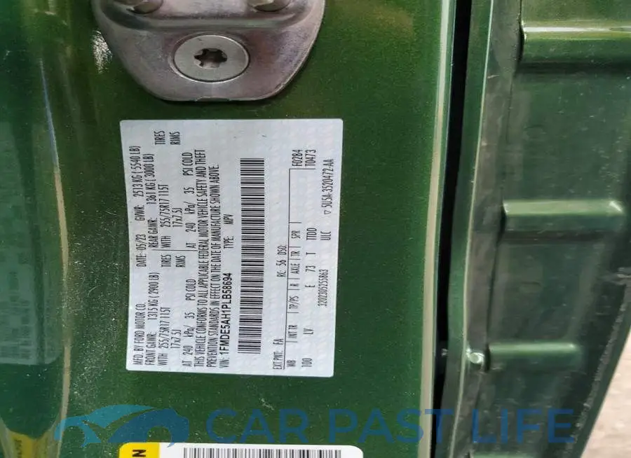 1FMDE5AH1PLB58694# 12
