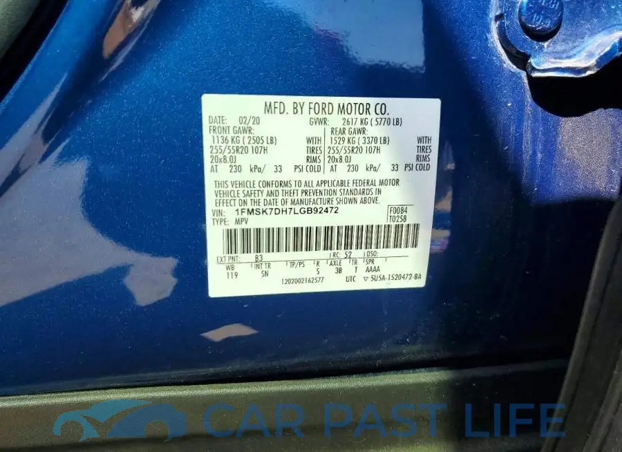 1FMSK7DH7LGB92472# 14