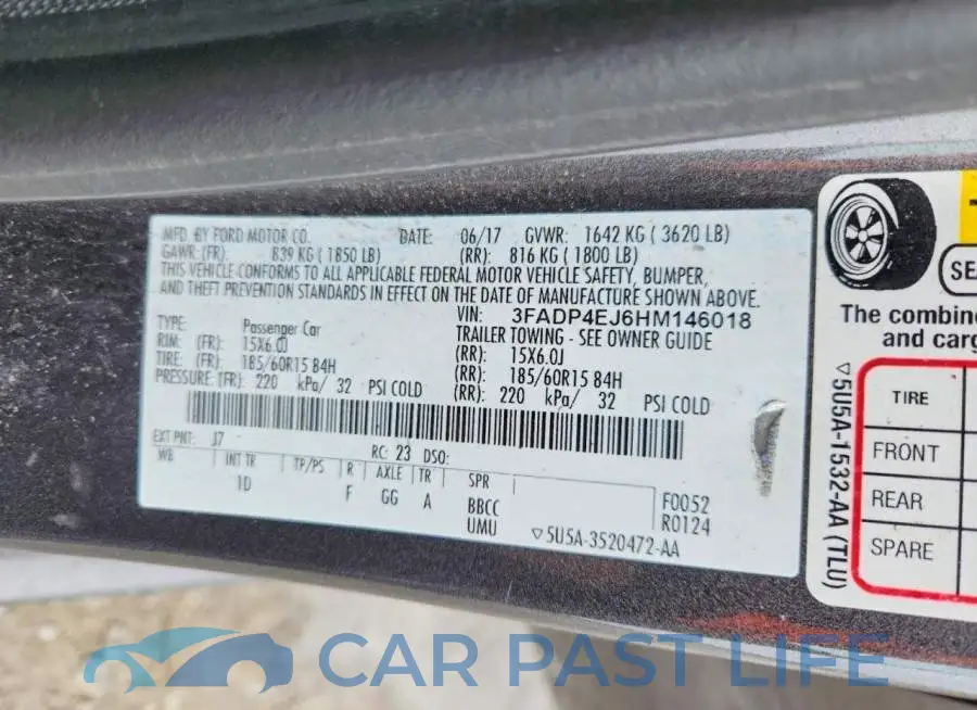 3FADP4EJ6HM146018# 12
