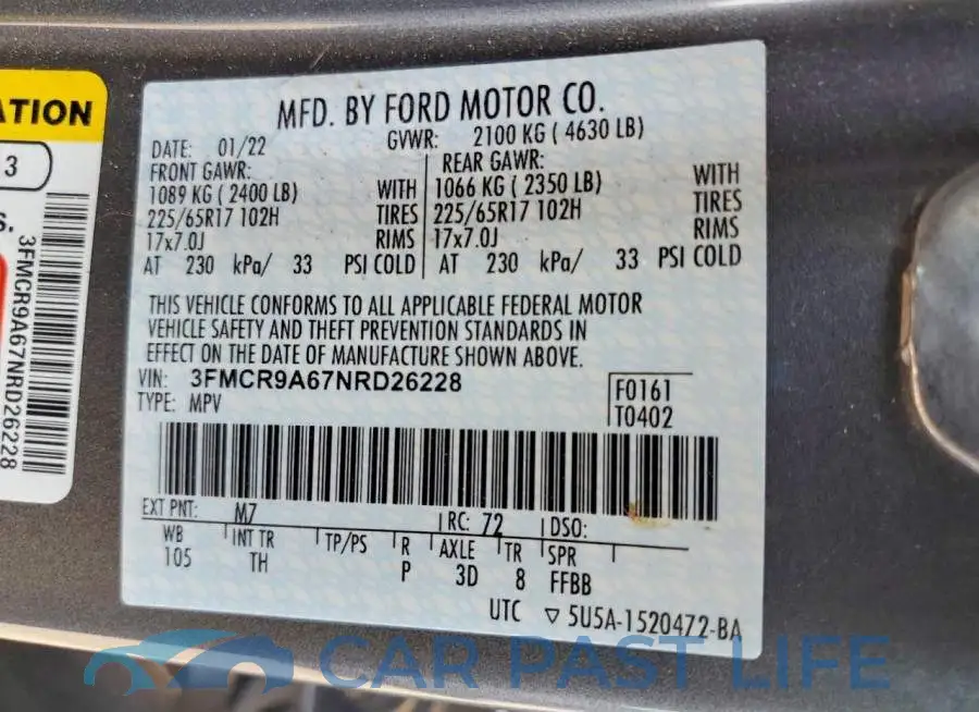 3FMCR9A67NRD26228# 13