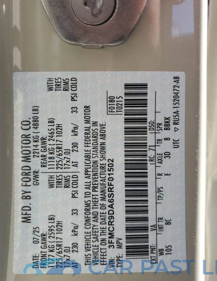 3FMCR9DA6SRF01502# 12
