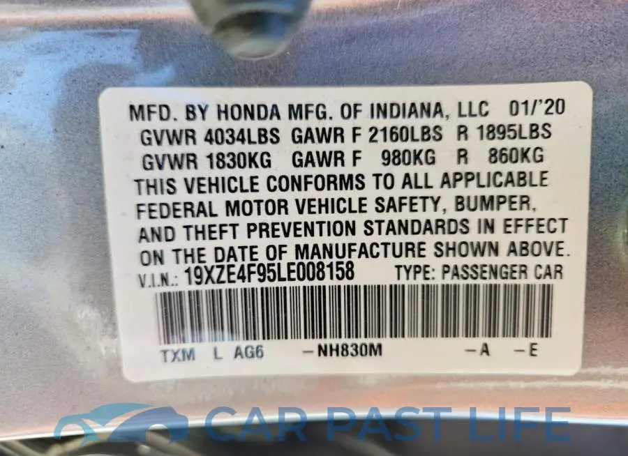 19XZE4F95LE008158# 12