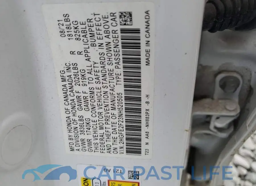 2HGFE2F23NH520505# 12