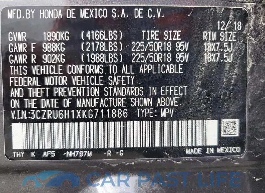 3CZRU6H1XKG711886# 14