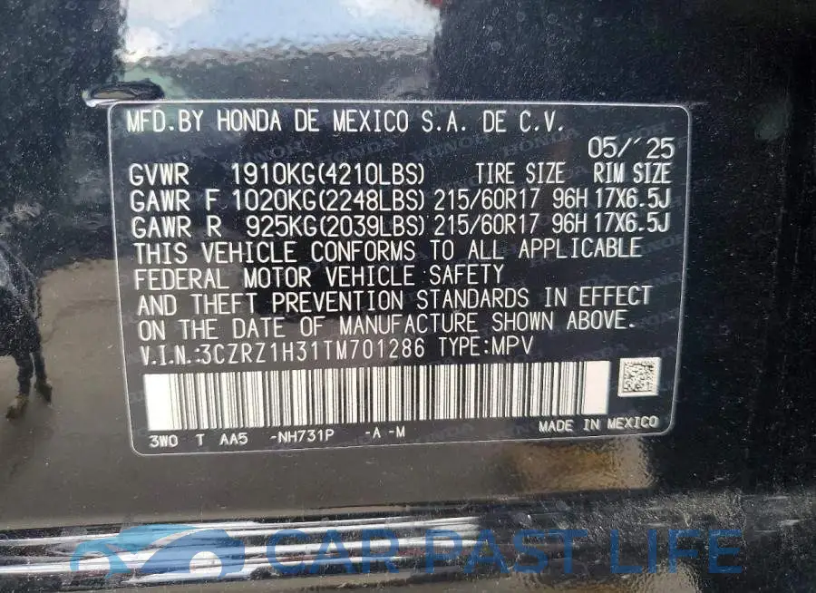3CZRZ1H31TM701286# 13