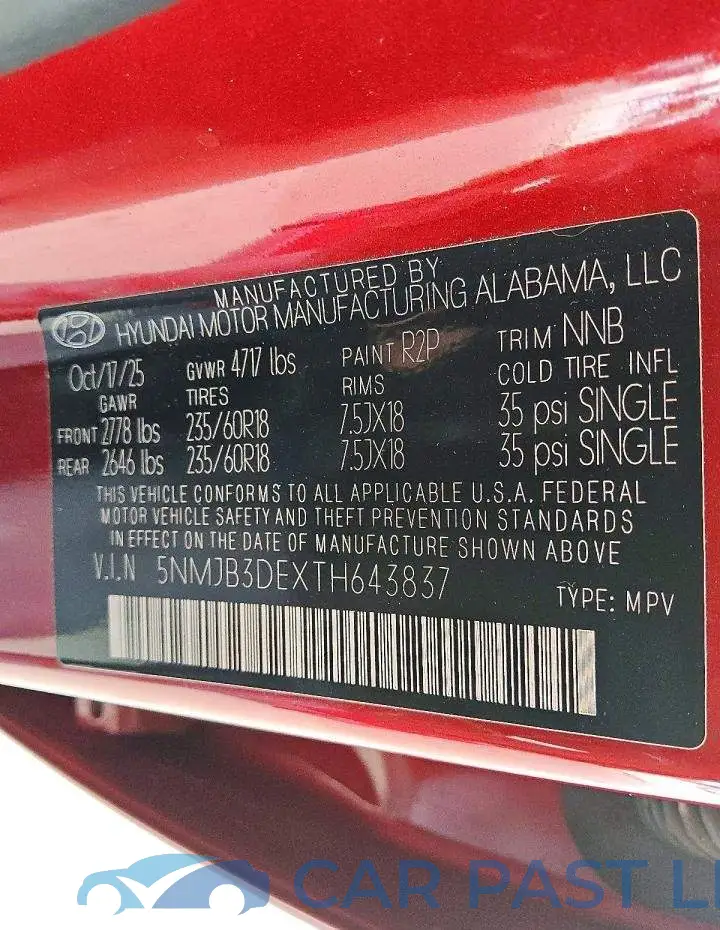 5NMJB3DEXTH643837# 14