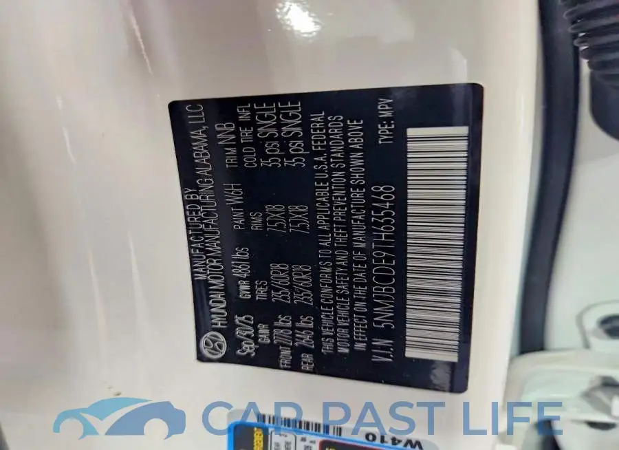 5NMJBCDE9TH635468# 14