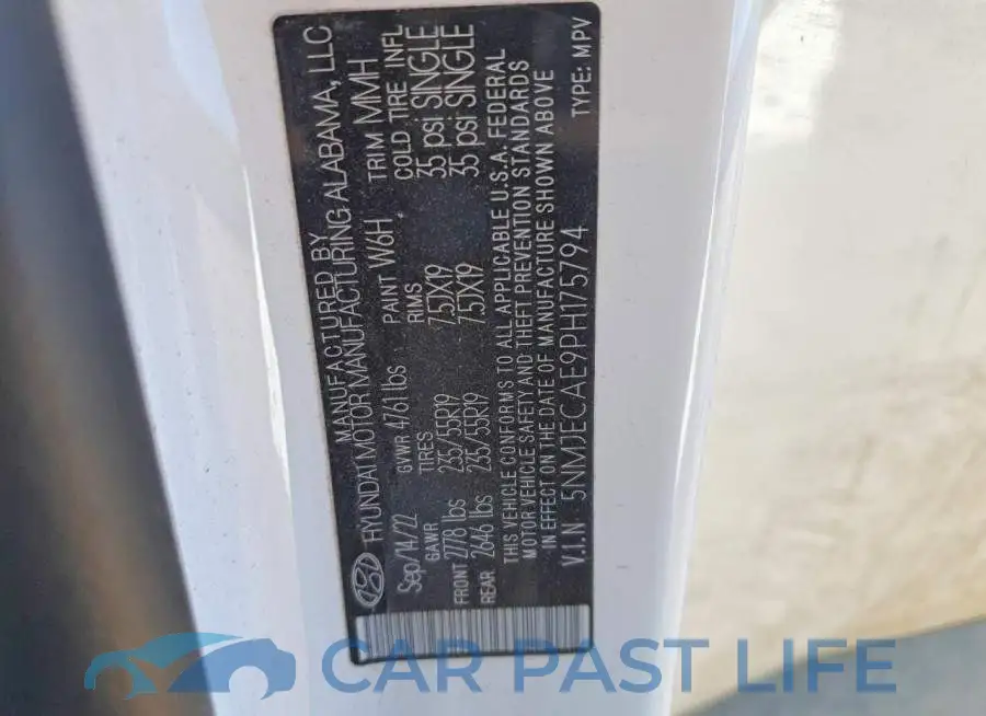 5NMJECAE9PH175794# 13