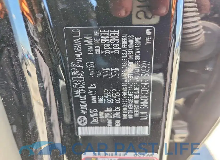 5NMJFCDE4RH365997# 13