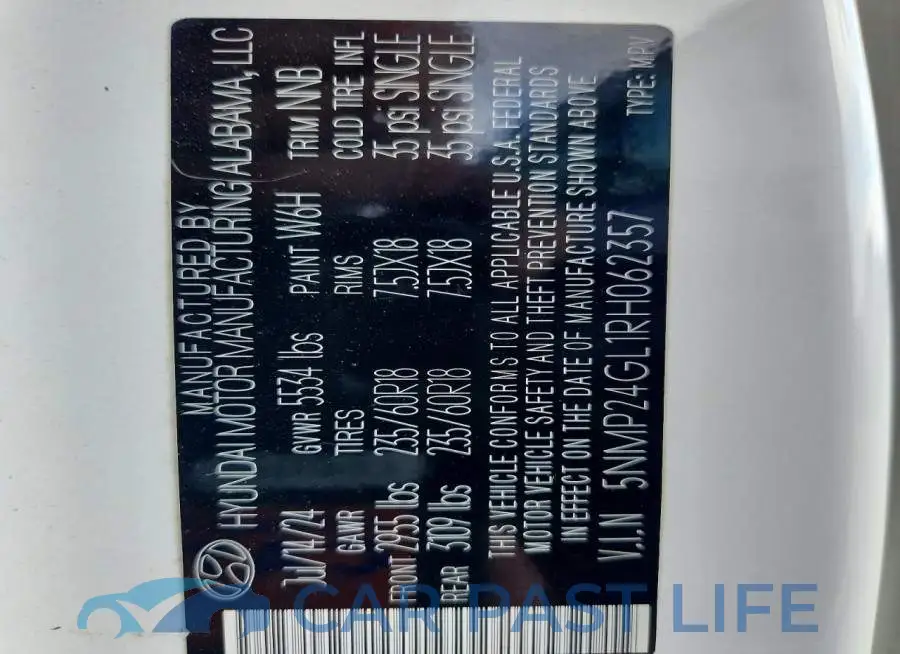5NMP24GL1RH062357# 12