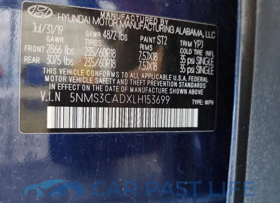 5NMS3CADXLH153699# 12