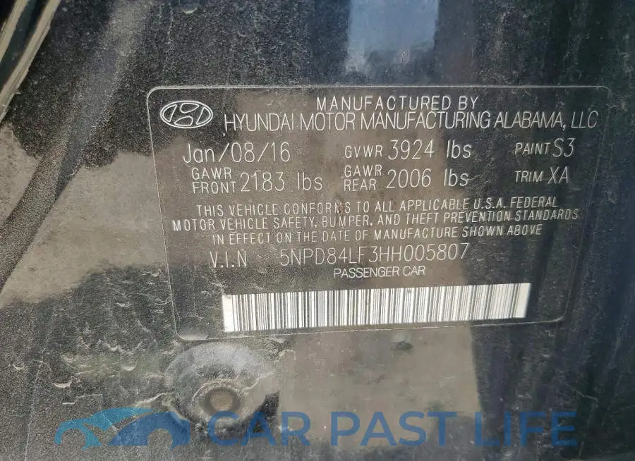 5NPD84LF3HH005807# 12