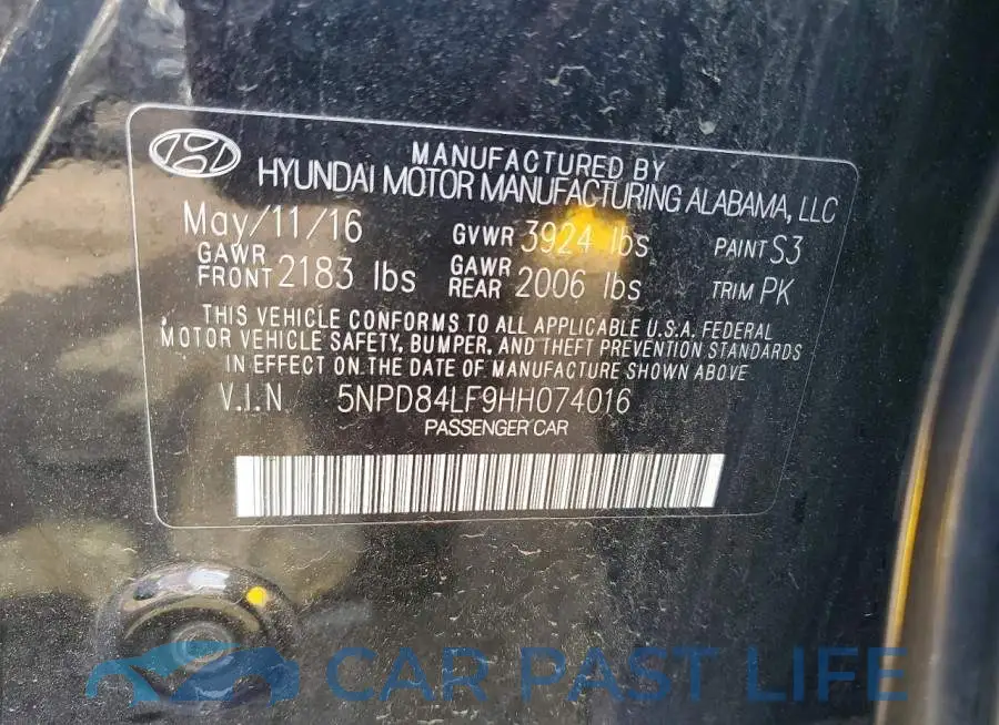 5NPD84LF9HH074016# 12