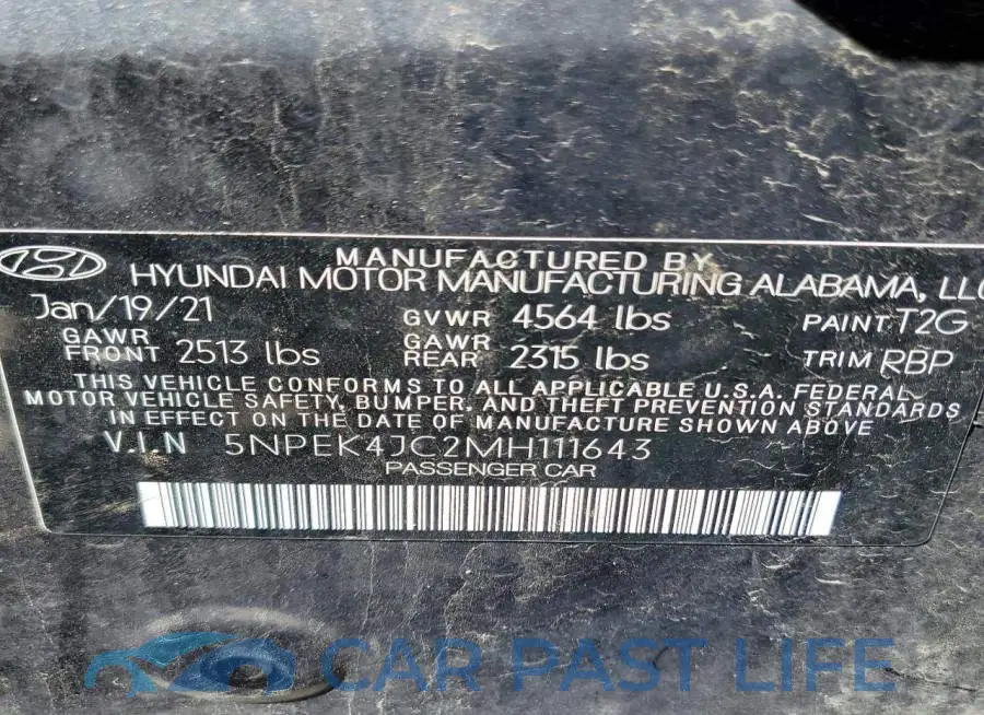 5NPEK4JC2MH111643# 12