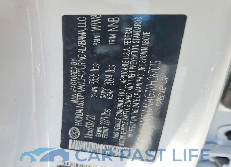 5NPLM4AG7NH067015# 12