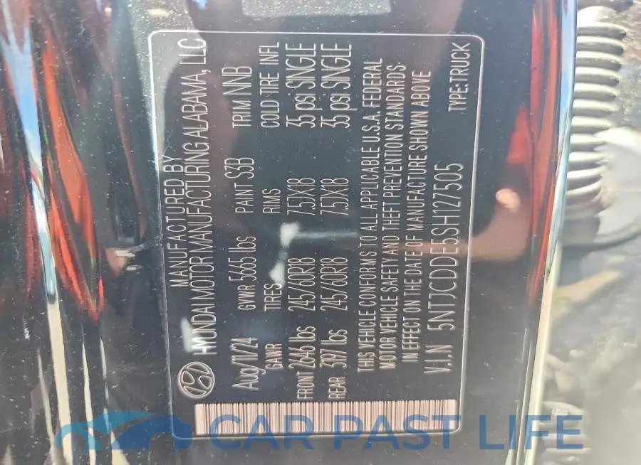 5NTJCDDE5SH127505# 13