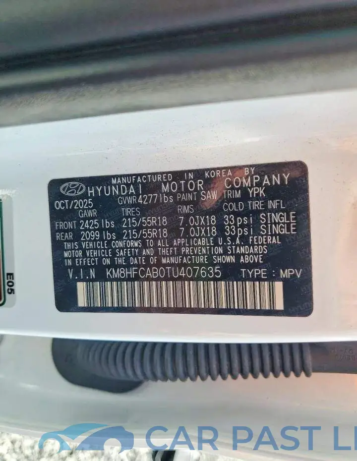 KM8HFCAB0TU407635# 13
