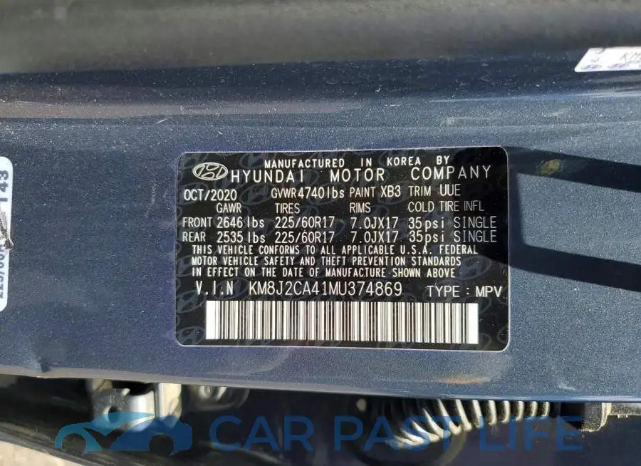 KM8J2CA41MU374869# 12