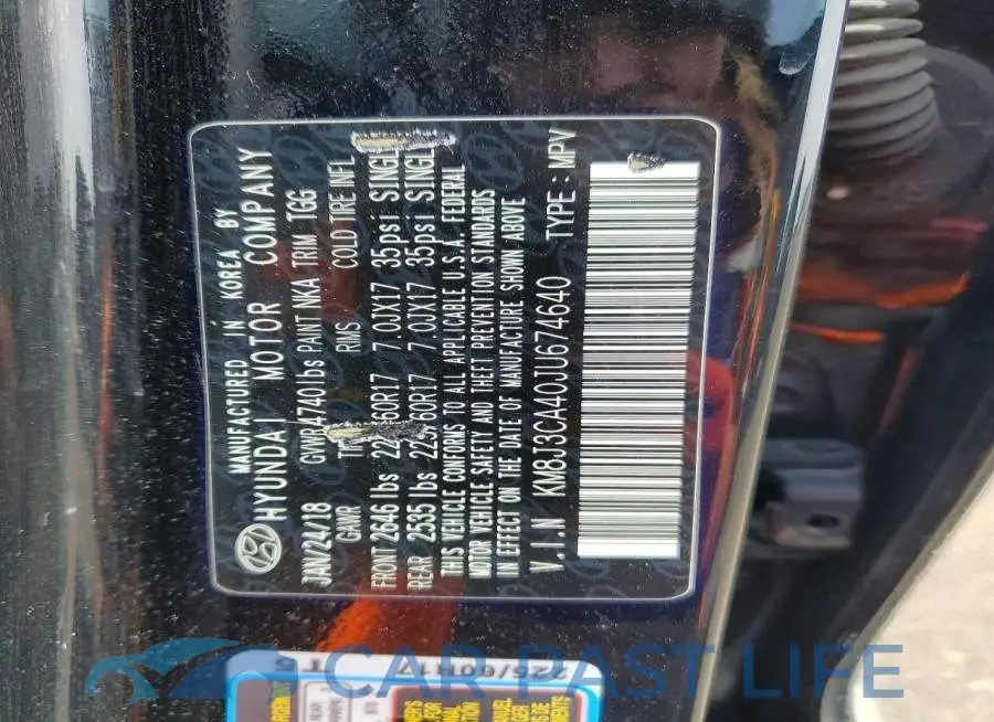 KM8J3CA40JU674640# 13