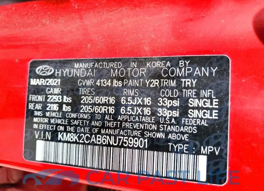 KM8K2CAB6NU759901# 13