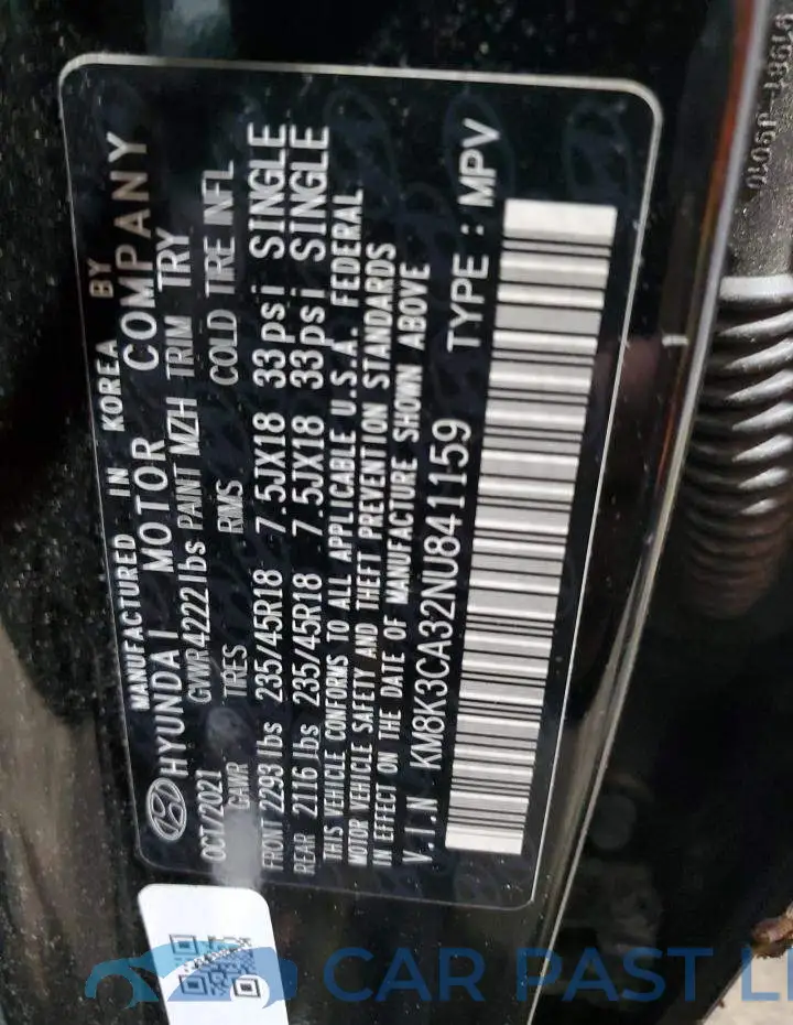 KM8K3CA32NU841159# 12