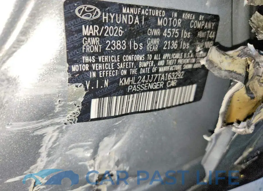KMHL24JJ7TA163292# 12