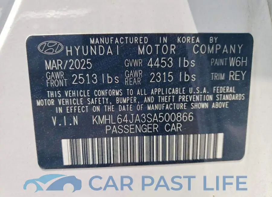 KMHL64JA3SA500866# 12