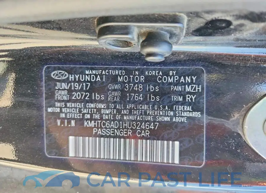 KMHTC6AD1HU324647# 13