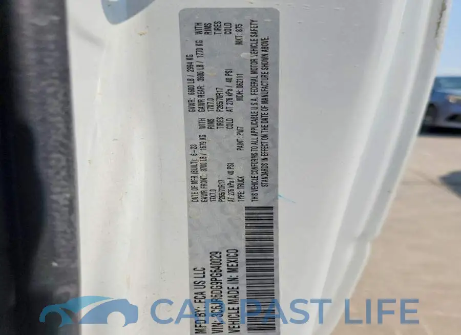 3C6JR6DG9PG640029# 13