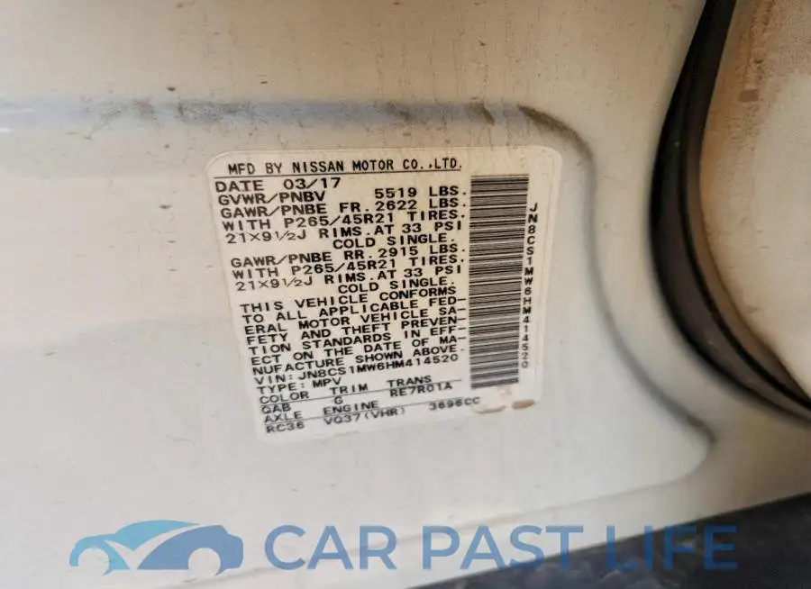 JN8CS1MW6HM414520# 13