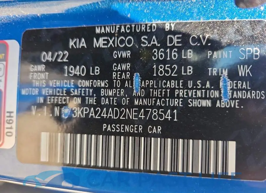 3KPA24AD2NE478541# 13