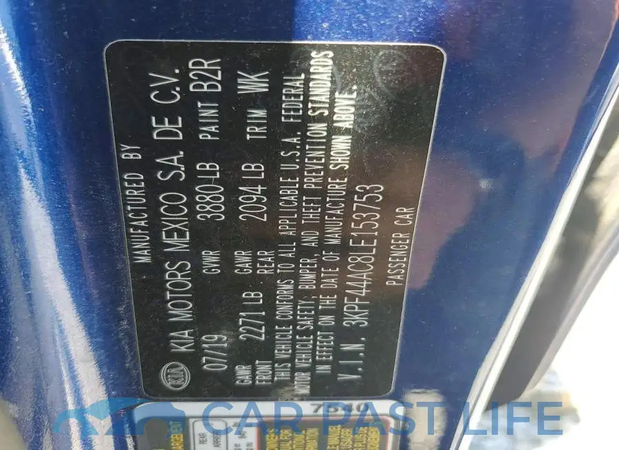 3KPF44AC8LE153753# 12