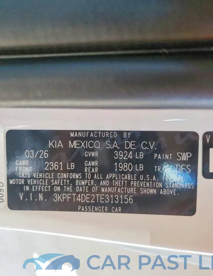 3KPFT4DE2TE313156# 13