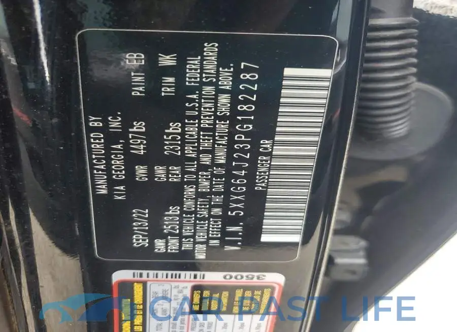 5XXG64J23PG182287# 12