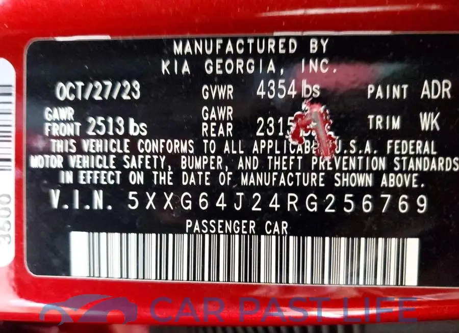 5XXG64J24RG256769# 13