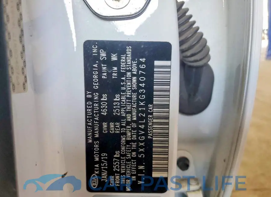 5XXGV4L21KG340764# 12