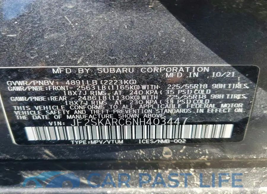 JF2SKARC6NH403447# 13